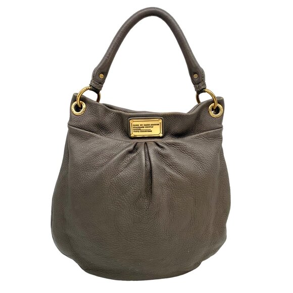 Marc Jacobs Grey Pebbled Leather Classic Q Hillier Hobo Bag - Picture 1 of 12